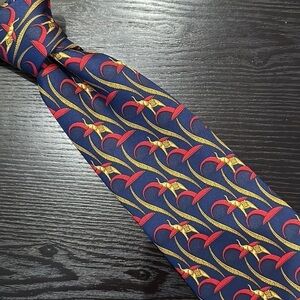Lanvin Paris Elephant Motif Silk Tie